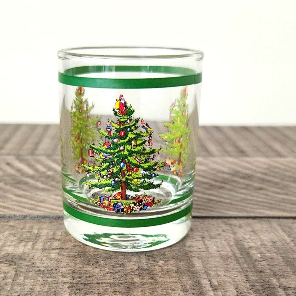 Spode Christmas Tree Mini Juice Or Shot Glass 1991 2 oz Vintage